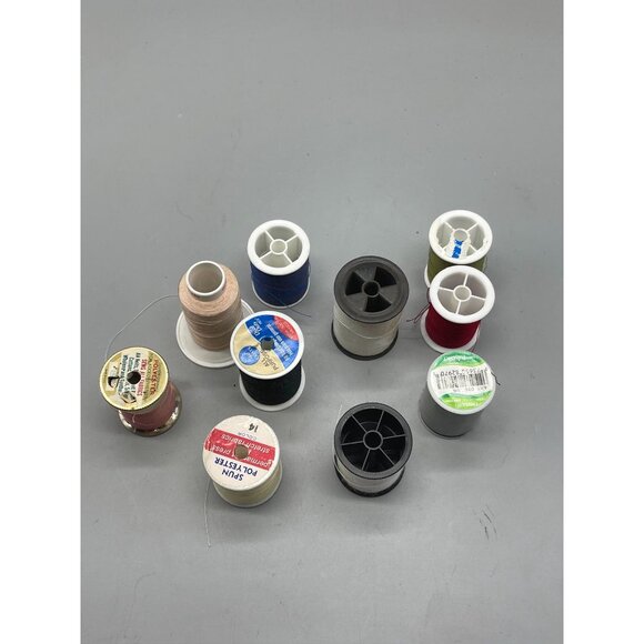 10 spools of polyester thread  varying colors red blue and sizes READ see photos - Picture 4 of 6